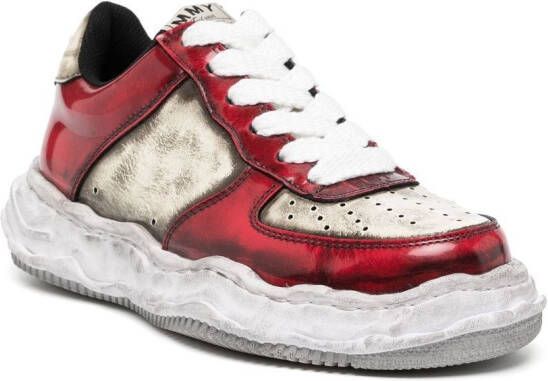 Maison MIHARA YASUHIRO Wayne distressed low-top sneakers Red