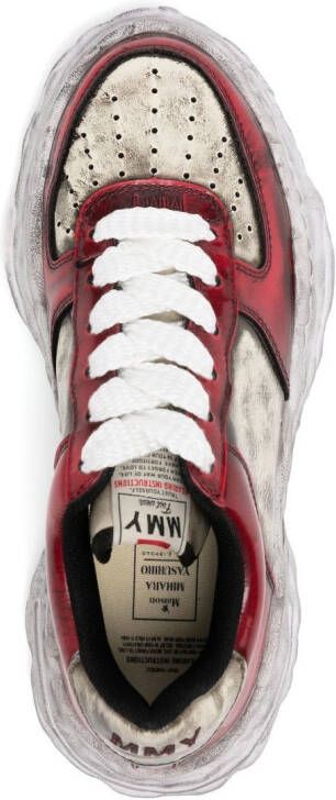 Maison MIHARA YASUHIRO Wayne distressed low-top sneakers Red