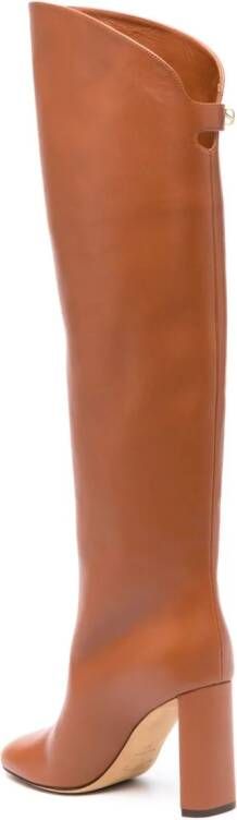 Maison Skorpios Adrianna 90mm knee-high boots Brown