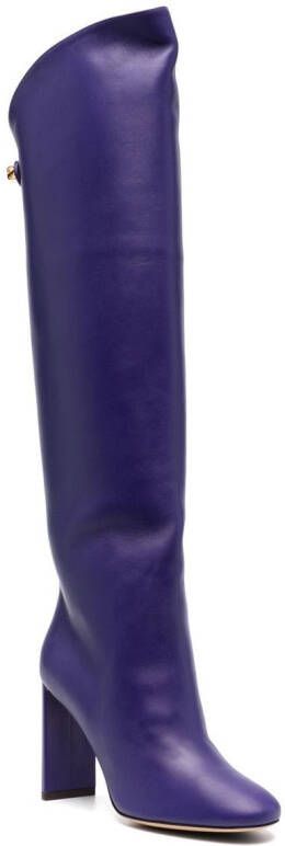 Maison Skorpios knee-length leather boots Purple
