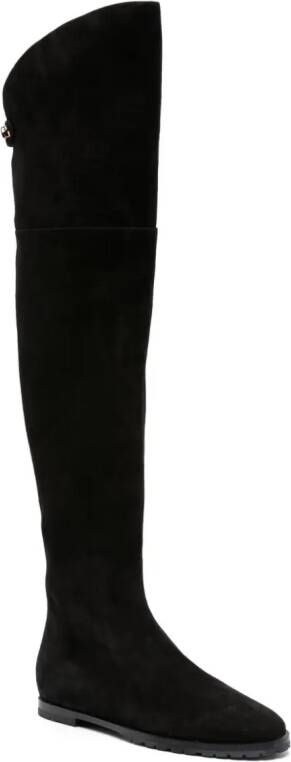 Maison Skorpios Stefania knee-high suede boots Black