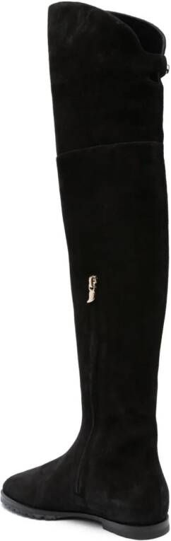 Maison Skorpios Stefania knee-high suede boots Black