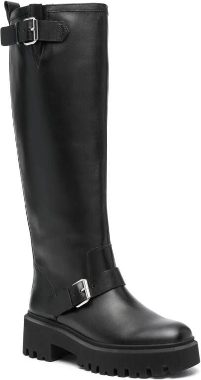 Maje 60mm leather boots Black