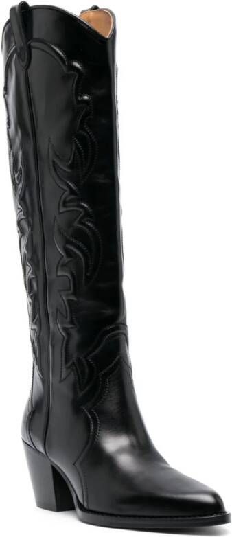 Maje 70mm Western-style leather boots Black