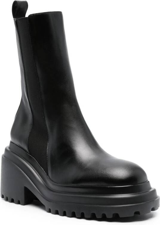 Maje 75mm leather ankle boots Black