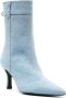 Maje 75mm pointed-toe denim ankle boots Blue - Thumbnail 2