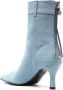 Maje 75mm pointed-toe denim ankle boots Blue - Thumbnail 3