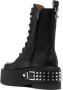 Maje buckle-detail lace-up leather boots Black - Thumbnail 3