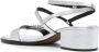 Maje Clover-plaque metallic sandals Silver - Thumbnail 3