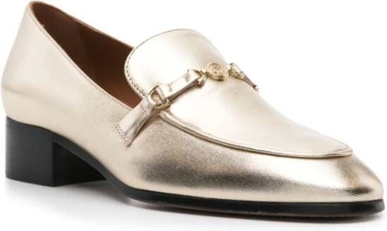 Maje metallic leather loafers Gold