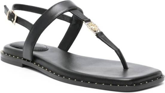 Maje slingback leather sandals Black