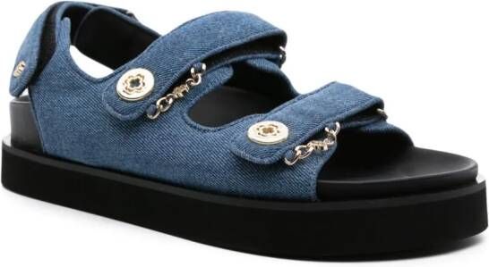 Maje touch-strap denim sandals Blue