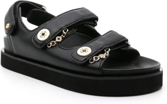 Maje touch-strap leather sandals Black
