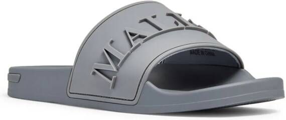 Mallet logo-embossed slides Grey