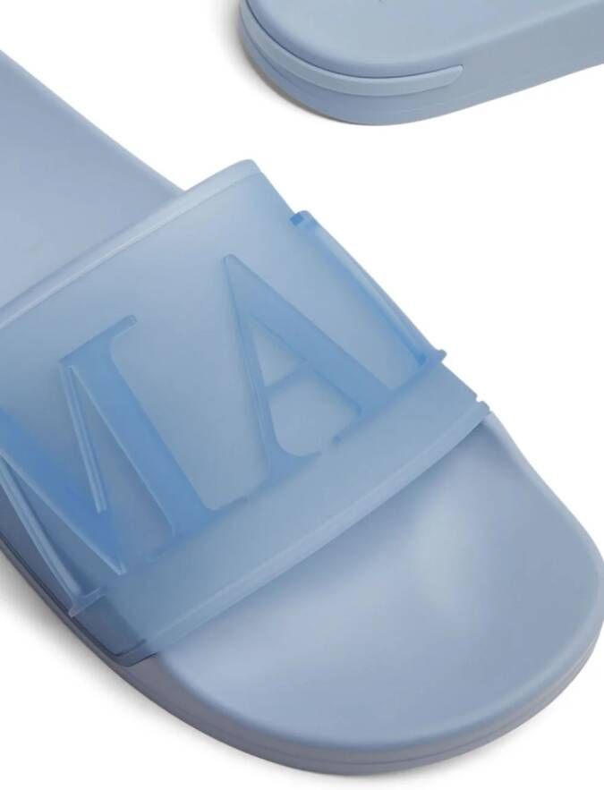 Mallet logo-embossed translucent slides Blue