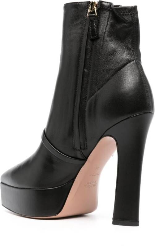 Malone Souliers 130mm platform leather ankle boots Black