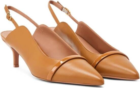 Malone Souliers 45mm Marion leather slingback pumps Brown