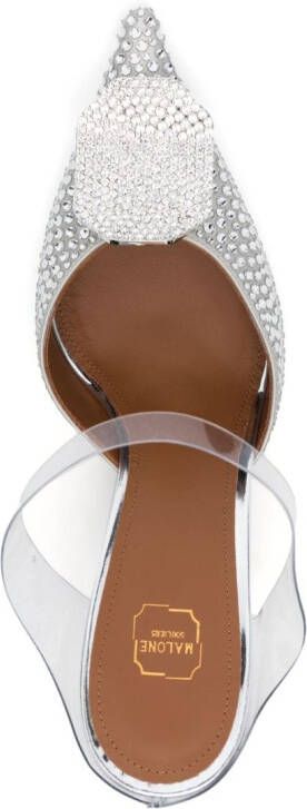 Malone Souliers 85mm crystal-embellished mules Silver