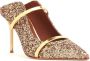 Malone Souliers 85mm glittered leather mules Gold - Thumbnail 2