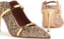 Malone Souliers 85mm glittered leather mules Gold - Thumbnail 4