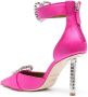 Malone Souliers 95mm heart-charm leather pumps Pink - Thumbnail 3