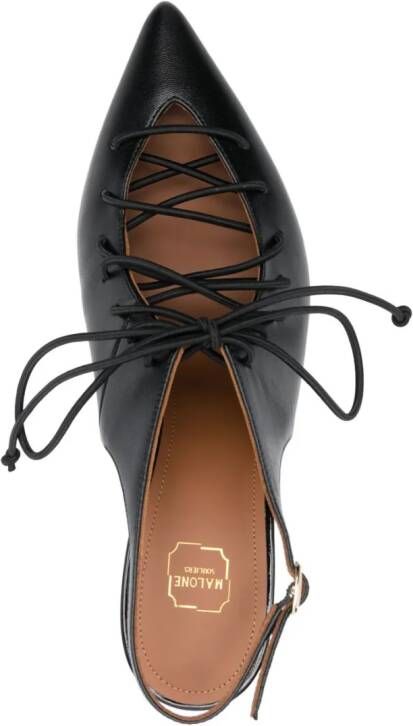 Malone Souliers Alessandra 90mm lace-up fastening pumps Black