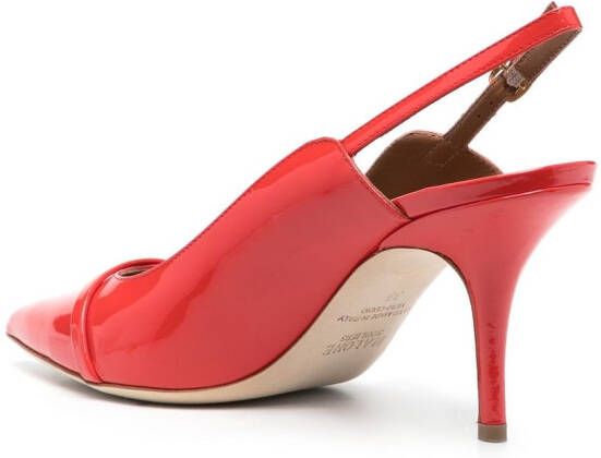 Malone Souliers ankle-strap glossy-finish pumps Red