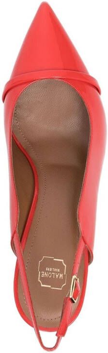 Malone Souliers ankle-strap glossy-finish pumps Red