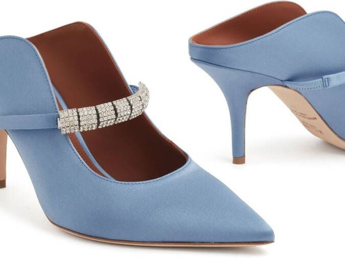 Malone Souliers Bella 70mm crystal-embellished mules Blue