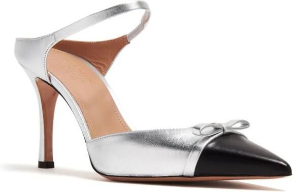 Malone Souliers Blythe 80mm leather mules Silver