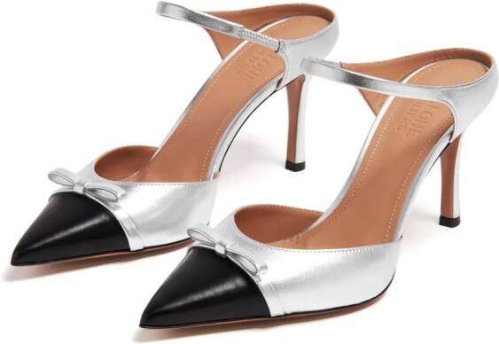 Malone Souliers Blythe 80mm leather mules Silver