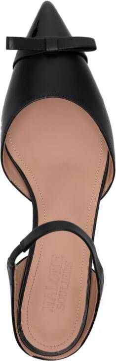 Malone Souliers bow-detail leather ballerina shoes Black