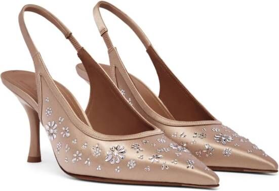 Malone Souliers Cameron 70mm crystal-embellished pointed pumps Neutrals