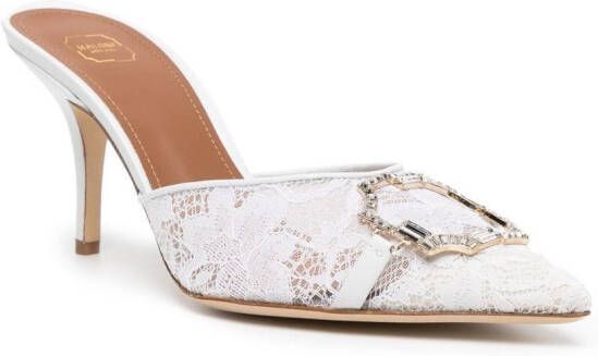 Malone Souliers Missy 70mm lace mules White