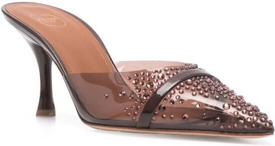 Malone Souliers crystal-embellished 80mm leather mules Brown