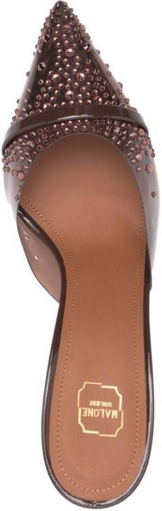 Malone Souliers crystal-embellished 80mm leather mules Brown