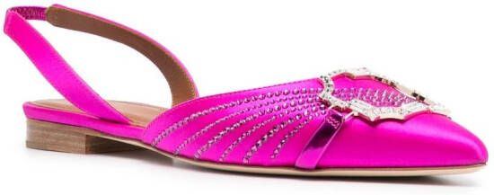 Malone Souliers crystal-embellished ballerina shoes Pink