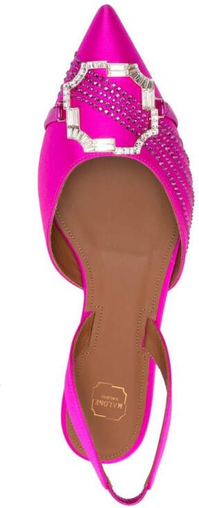 Malone Souliers crystal-embellished ballerina shoes Pink