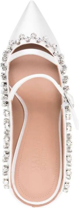 Malone Souliers Gala 100mm crystal-embellished mules White