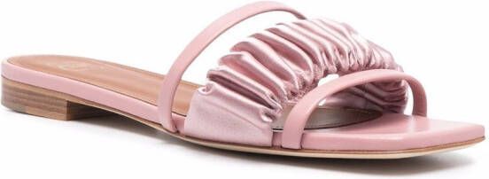 Malone Souliers gathered-panel leather sandals Pink