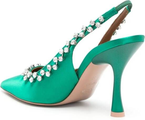 Malone Souliers Giselle 90mm crystal-embellished pumps Green