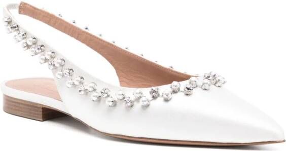 Malone Souliers Giselle leather ballerina shoes White
