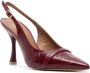 Malone Souliers Jama 90mm crocodile-embossed leather pumps Red - Thumbnail 2