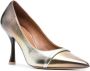 Malone Souliers Jhene 95mm leather pumps Gold - Thumbnail 2