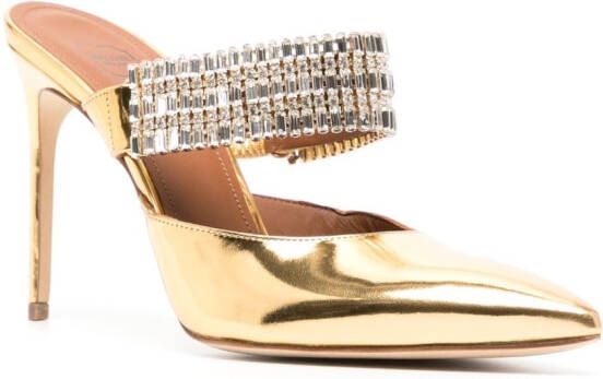 Malone Souliers Jolie 90mm leather mules Gold