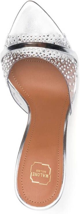 Malone Souliers Julia crystal-embellished mules Silver
