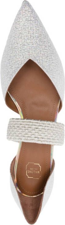 Malone Souliers Maisie leather ballerina shoes Silver