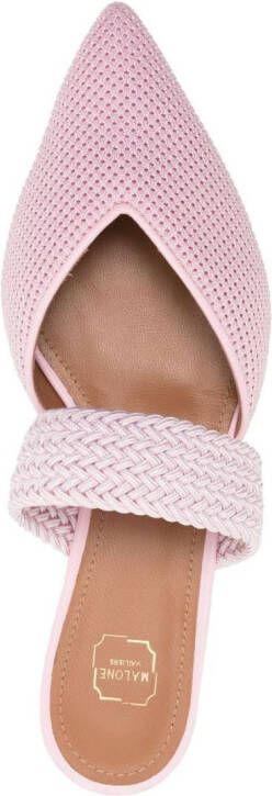 Malone Souliers Maisie pointed-toe mesh mules Pink