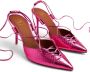 Malone Souliers Marianna 85mm embossed lizard-skin pumps Pink - Thumbnail 4