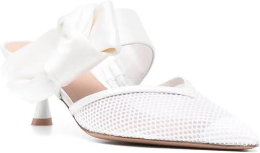 Malone Souliers Marie 45mm bow mules White